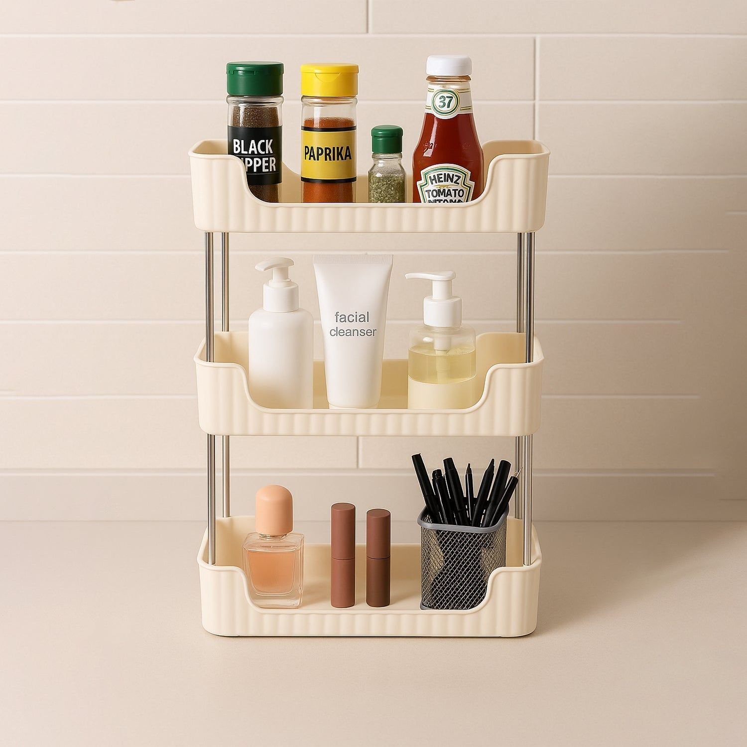 3-Tier Multipurpose Storage Organizer Rack Shelf (1 Set) - Image 7