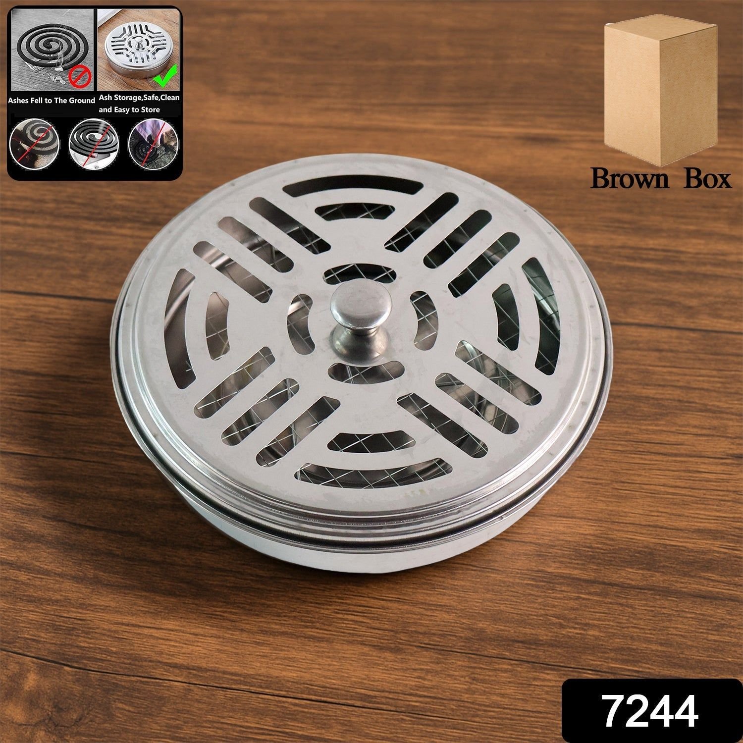Decorative Mosquito Coil Holder Mosquito Coil Container, Incense Holder Safe Burning Coil Tray for Home Patio Pool Side Outdoor, Metal Tray - Image 2