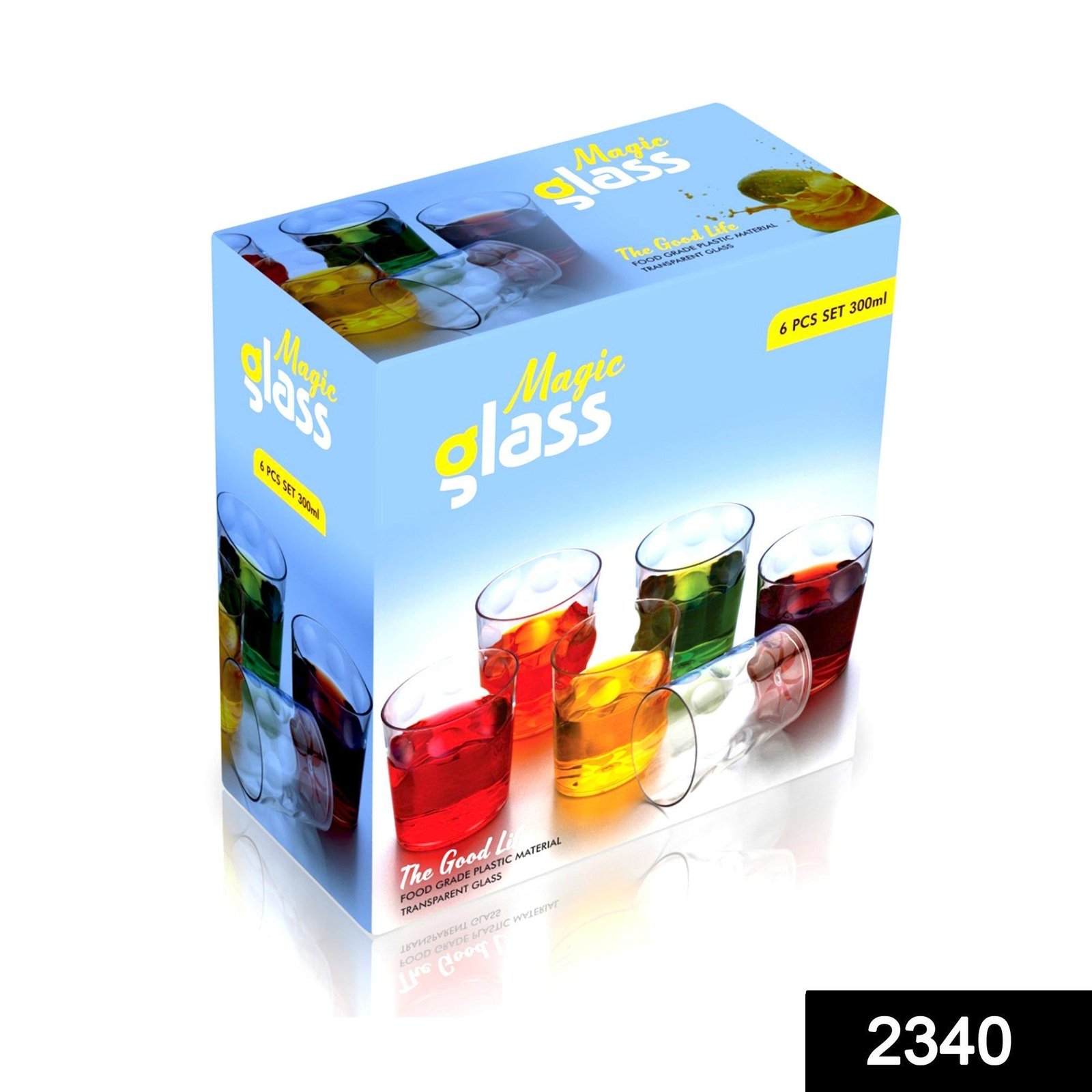 Multi Purpose Unbreakable Drinking Glass (Set of 6 Pieces) (300ml) | Assorted Colour - Image 2