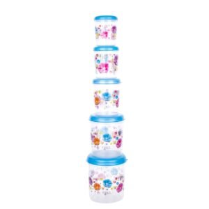 Plastic Transparent Container Air Tight Dabba Set (3000ml, 2000ml, 1000ml, 750ml, 500ml)