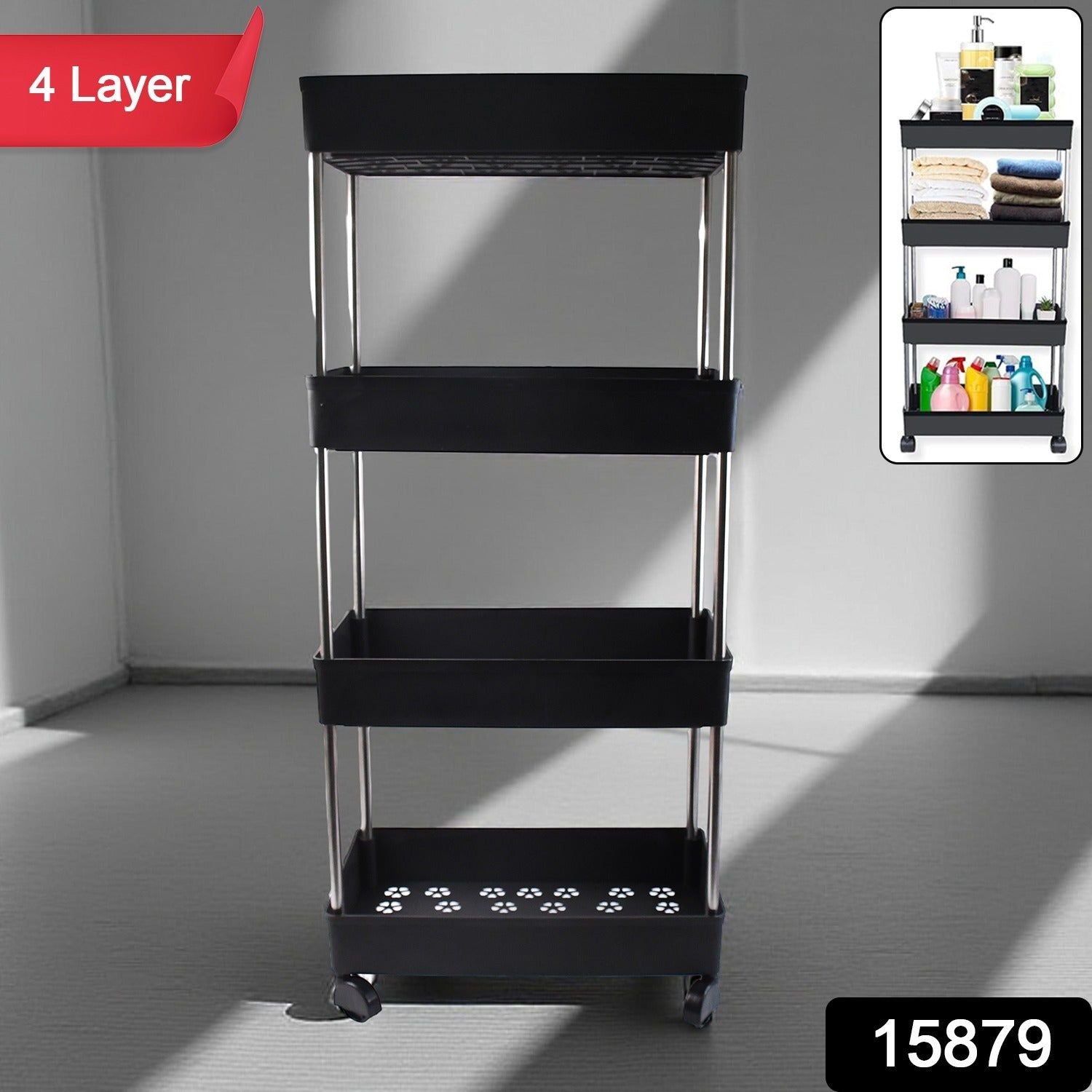 Movable Storage Rack Trolley - Image 2