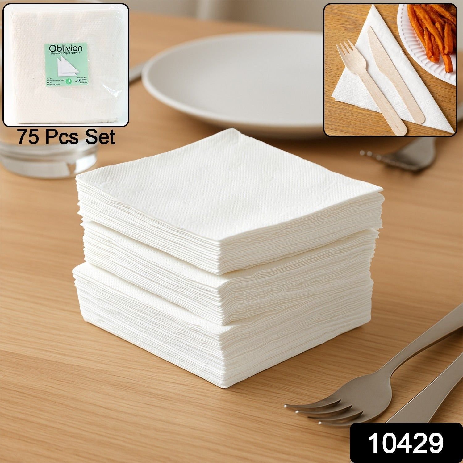 Soft & Absorbent Disposable Tissue Napkins / Paper (75 Pc) - Image 2